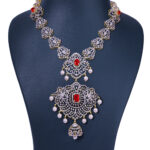 Yasho Jewellers Products Silver Stoned Haram Necklace