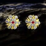 Yasho Jewellers Products Gold Stone Stud Earings